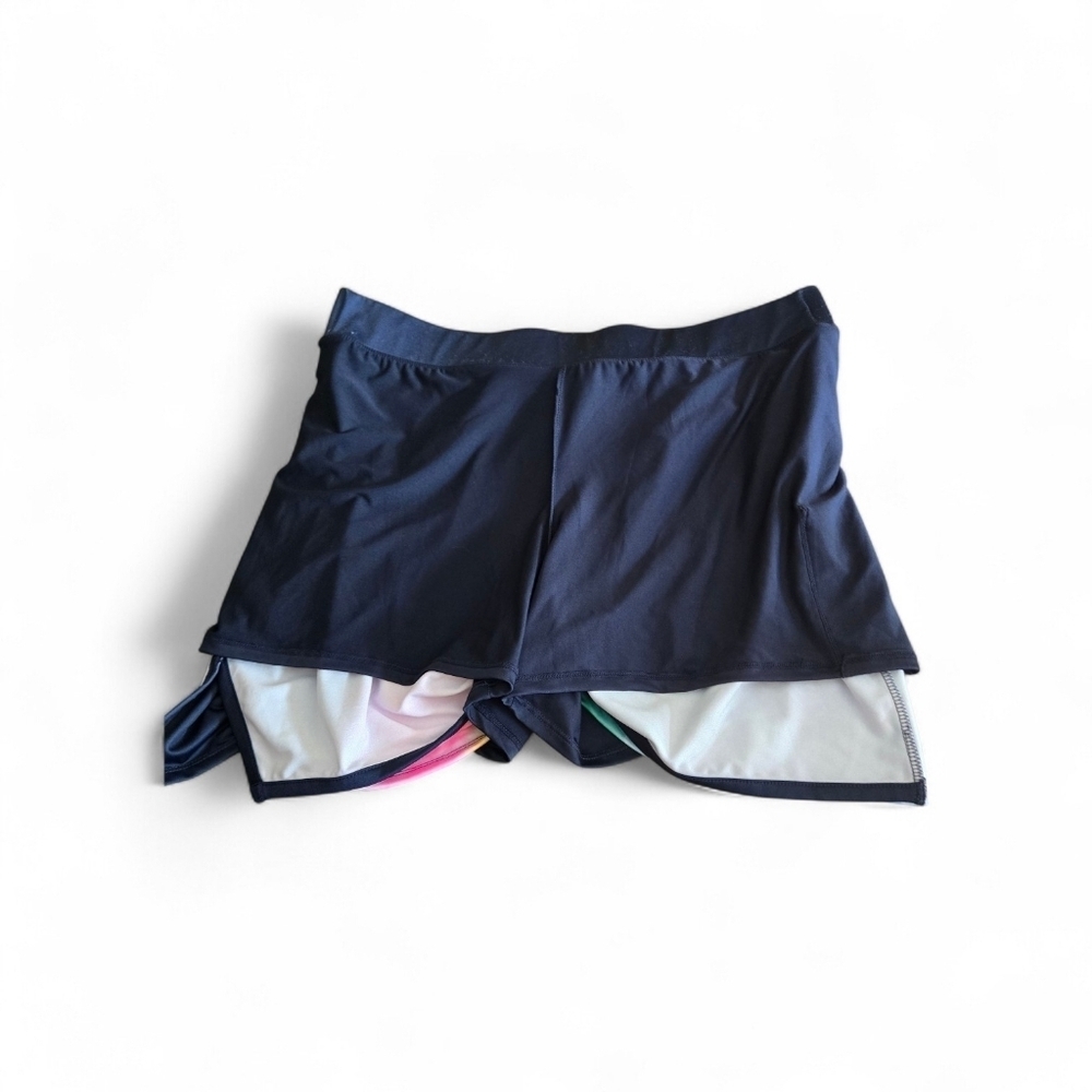 Crown & Ivy Rainbow Tie Dye Skort Womens XL Black Athletic Skirt w/ Shorts Liner - Picture 6 of 11
